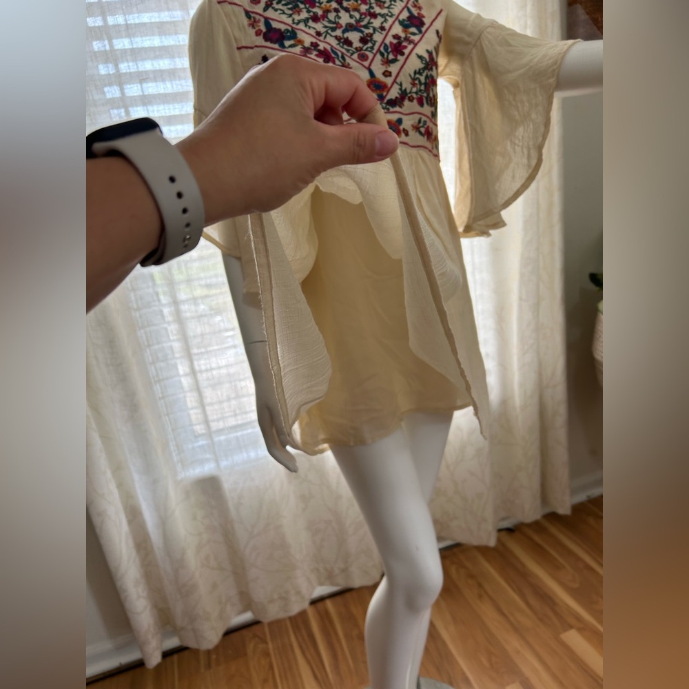 Altar'd State Cream Mini Sundress with Flutter Sleeves - Picture 6 of 11